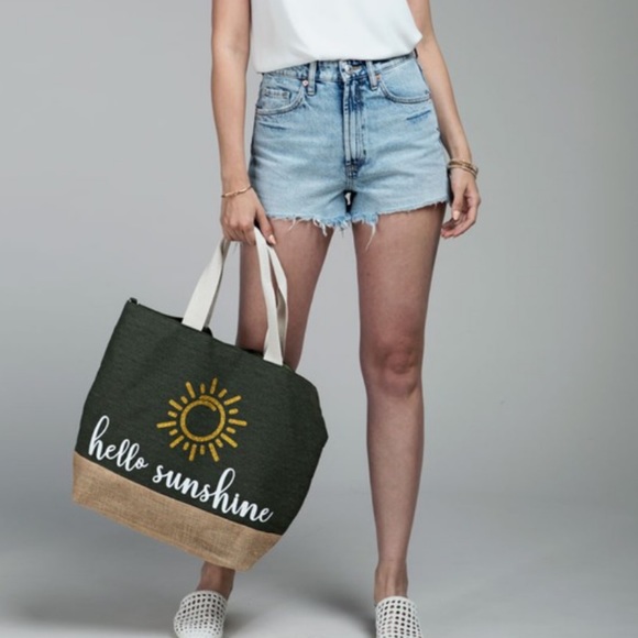 Hello Sunshine Olive Tote Bag - Picture 3 of 8
